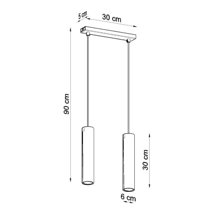 Lampa wisząca 2 tuby LAGOS czarna - Sollux | Sklep z lampami