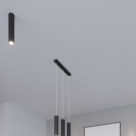 Lampa wisząca Lagos 3 tuby czarna - Sollux | Salon, Kuchnia