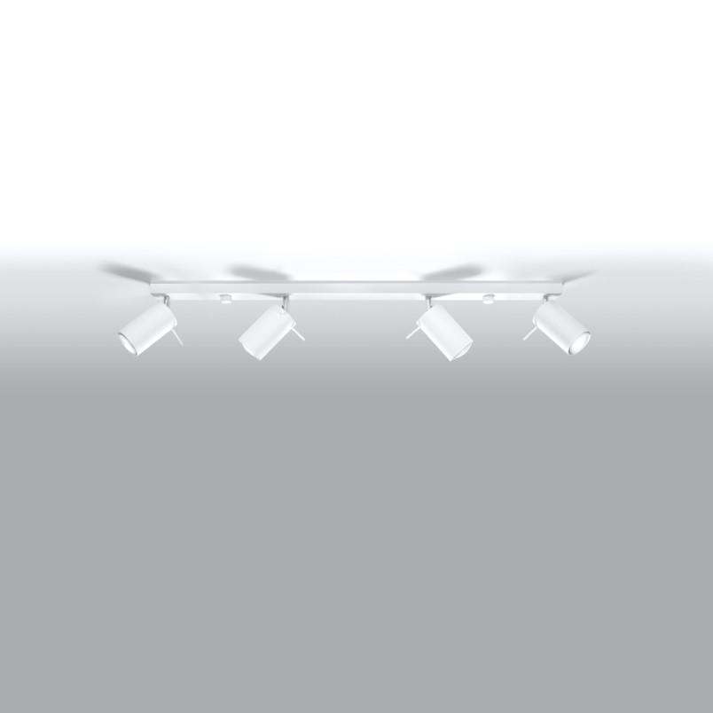 Reflektor sufitowy 4 punktowy Ring Long biały - Sollux