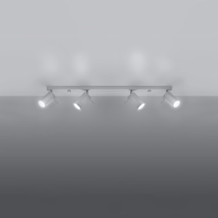 Reflektor sufitowy 4 punktowy Ring Long biały - Sollux