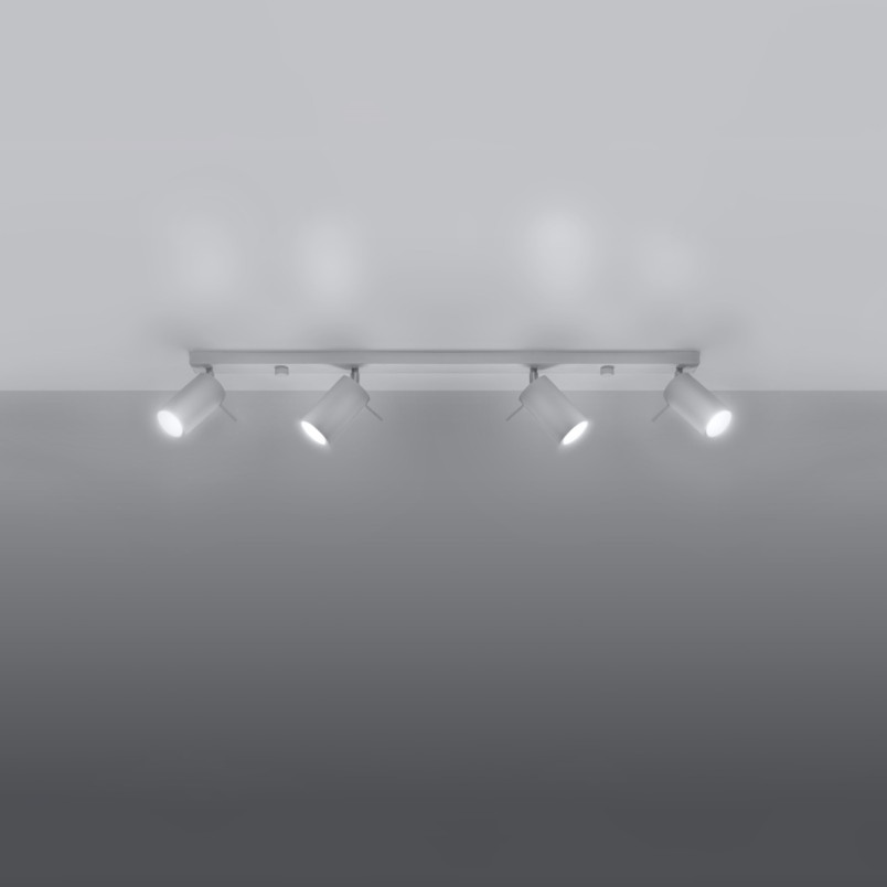Reflektor sufitowy 4 punktowy Ring Long biały - Sollux
