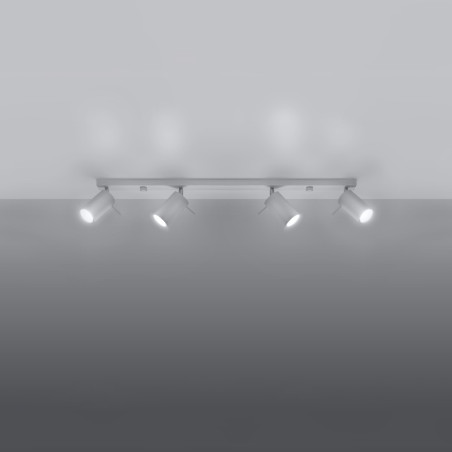 Reflektor sufitowy 4 punktowy Ring Long biały - Sollux