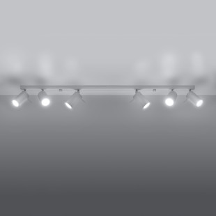 Reflektor sufitowy 6 punktowy Ring Long biały Sollux | Sklep z lampami