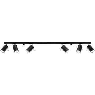 Reflektor sufitowy 6 punktowy czarny Sollux Ring Long - Sklep Lamp