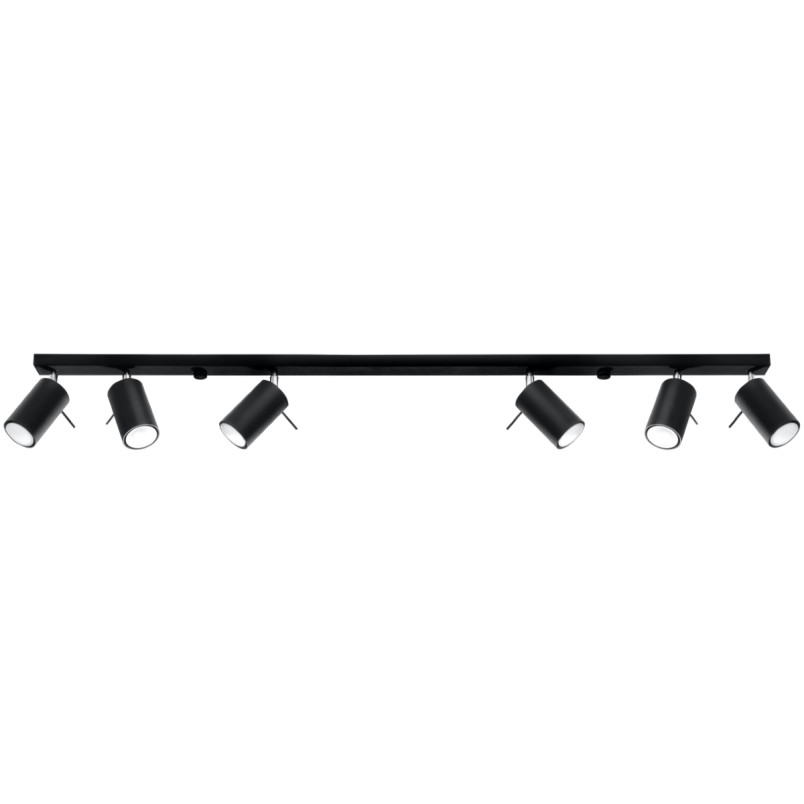 Reflektor sufitowy 6 punktowy czarny Sollux Ring Long - Sklep Lamp