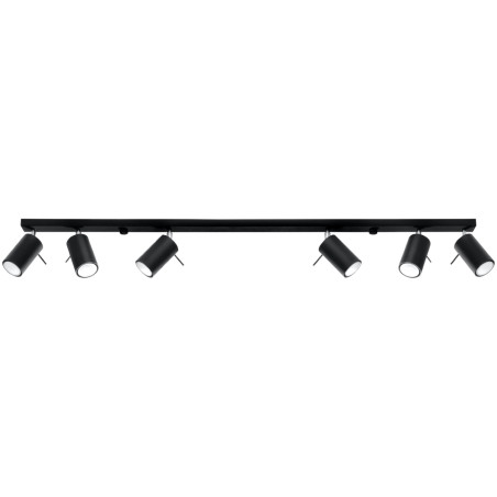 Reflektor sufitowy 6 punktowy czarny Sollux Ring Long - Sklep Lamp