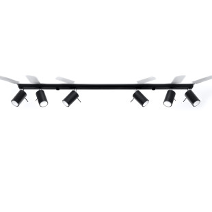 Reflektor sufitowy 6 punktowy czarny Sollux Ring Long - Sklep Lamp