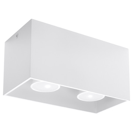 Lampa sufitowa kwadratowa 2xE27 biała Sollux - Quad Maxi