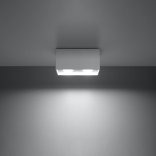 Lampa sufitowa kwadratowa 2xE27 biała Sollux - Quad Maxi