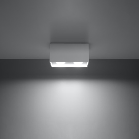 Lampa sufitowa kwadratowa 2xE27 biała Sollux - Quad Maxi