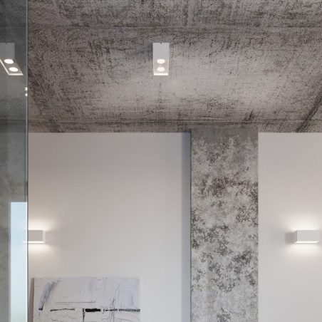 Lampa sufitowa kwadratowa 2xE27 biała Sollux - Quad Maxi