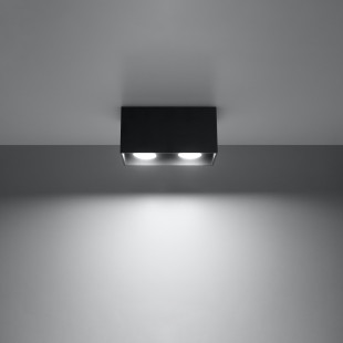 Lampa spot kwadratowa 2 punktowa Sollux Quad Maxi - Czarna