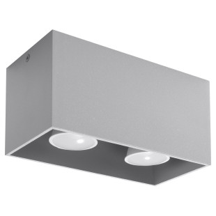 Lampa spot kwadratowa 2 punktowa szara Sollux Quad Maxi - Oświetlenie