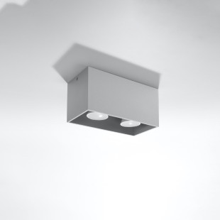 Lampa spot kwadratowa 2 punktowa szara Sollux Quad Maxi - Oświetlenie