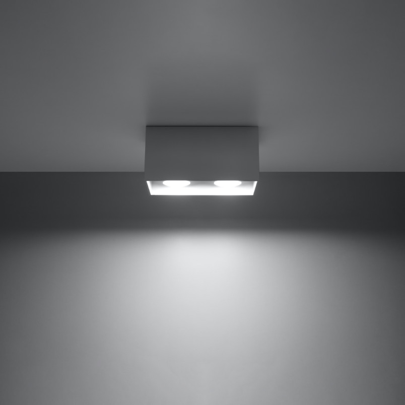 Lampa spot kwadratowa 2 punktowa szara Sollux Quad Maxi - Oświetlenie