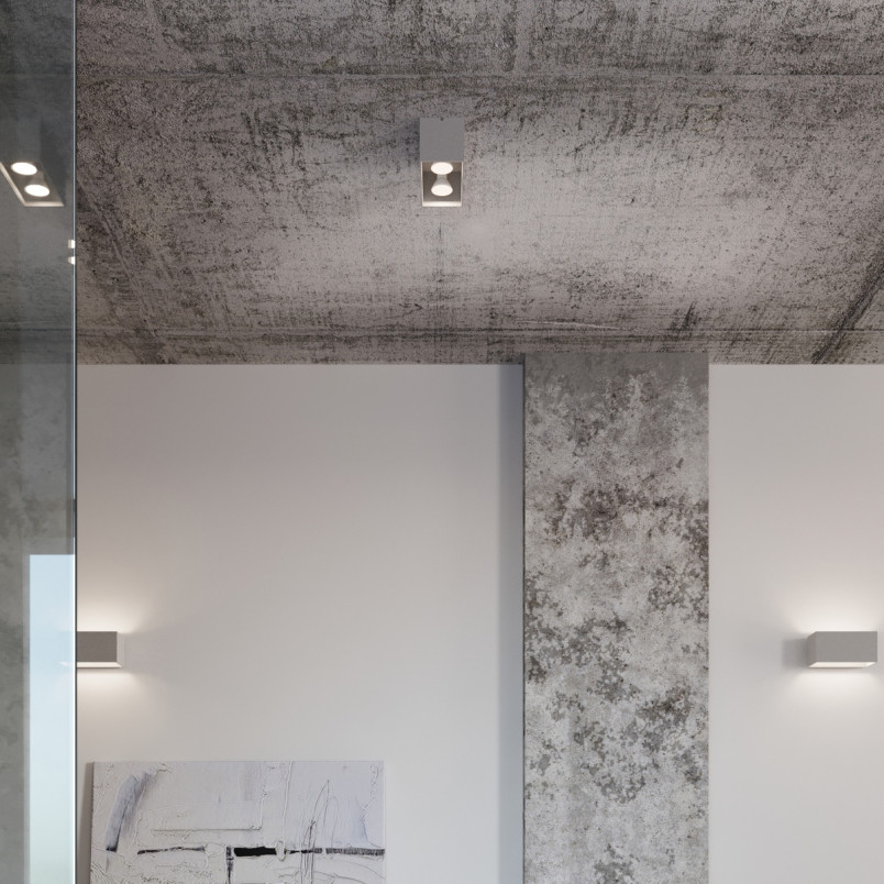 Lampa spot kwadratowa 2 punktowa szara Sollux Quad Maxi - Oświetlenie