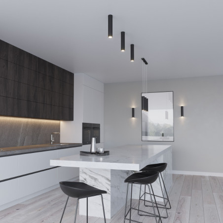 Lampa spot Lagos Sollux - czarna tuba 6cm | Oświetlenie