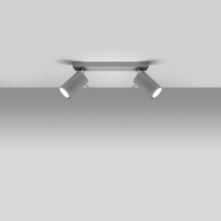 Reflektor sufitowy 2 punktowy Ring Long szary - Sollux