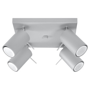 Reflektor sufitowy 4 punktowy Sollux Ring Square - Szary