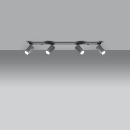 Reflektor sufitowy 4 punktowy Ring Long szary Sollux | Oświetlenie