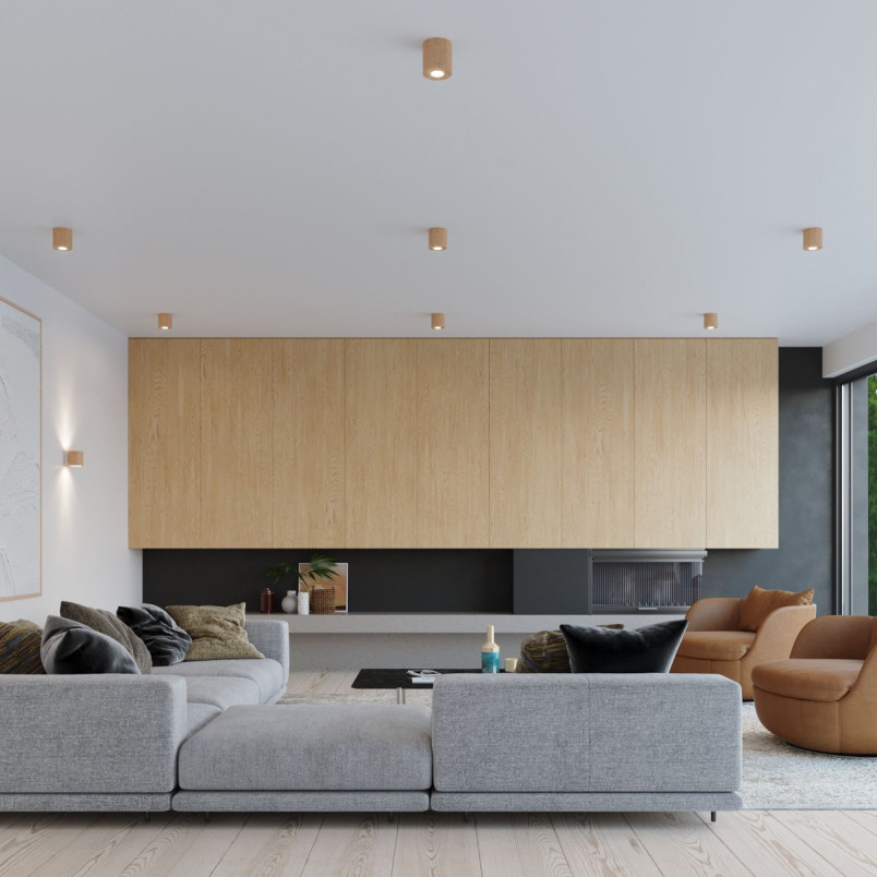 Lampa spot drewniana Orbis 10cm Sollux | Skandynawski design