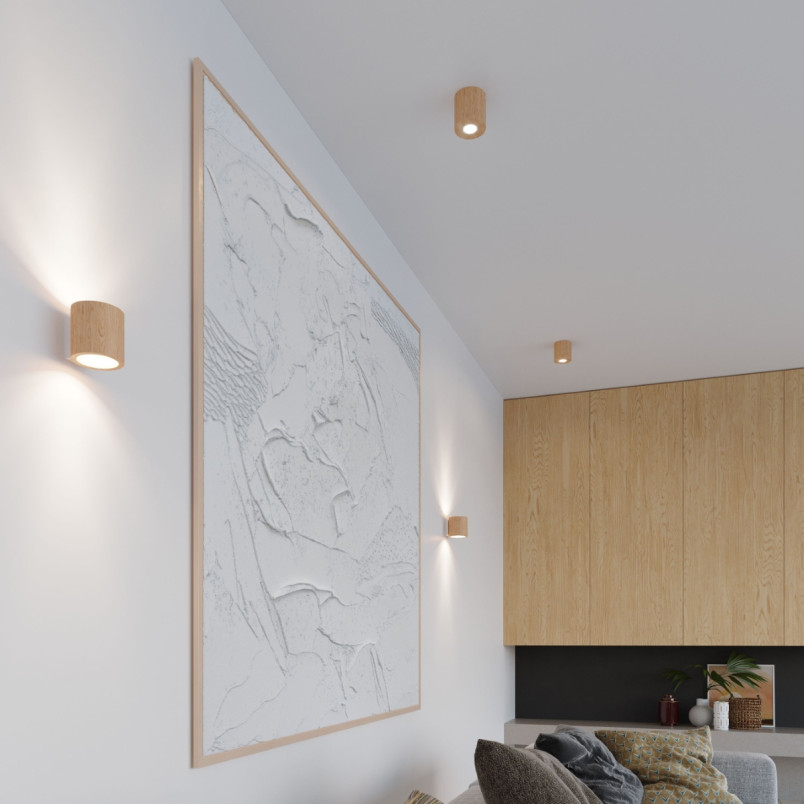 Lampa spot drewniana Orbis 10cm Sollux | Skandynawski design