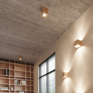Lampa spot drewniana Quad Sollux | Naturalne drewno, Skandynawski styl
