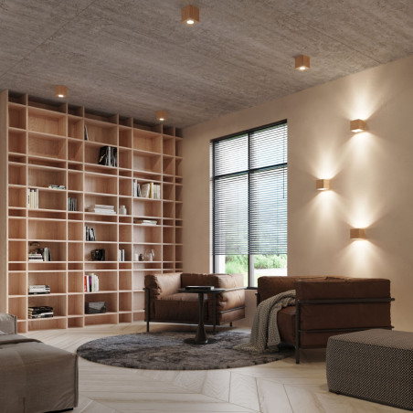 Lampa spot drewniana Quad Sollux | Naturalne drewno, Skandynawski styl