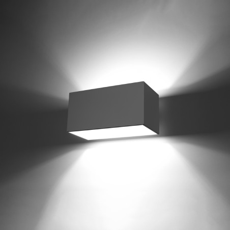 Kinkiet ścienny Sollux Quad szary 20cm | Oświetlenie LED