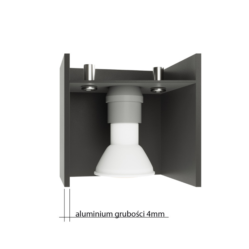 Lampa spot kwadratowa antracyt Sollux Quad - Oświetlenie LED