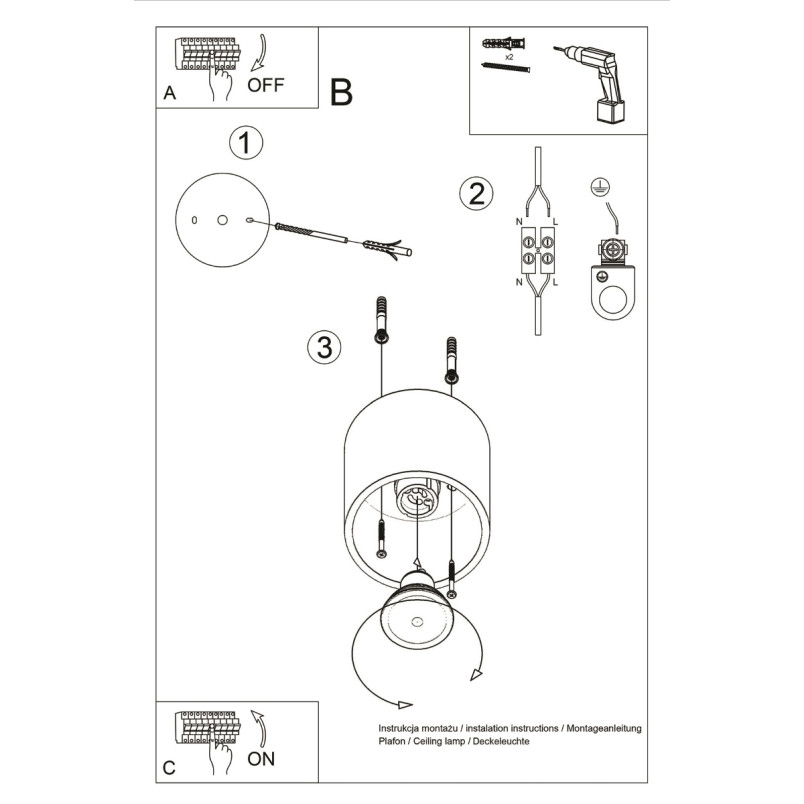 Lampa spot tuba Orbis 10cm antracyt Sollux - Oświetlenie