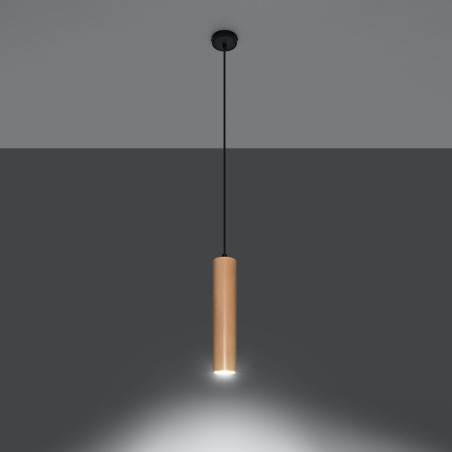 Lampa wisząca drewniana Lino 8cm Sollux | Skandynawski styl