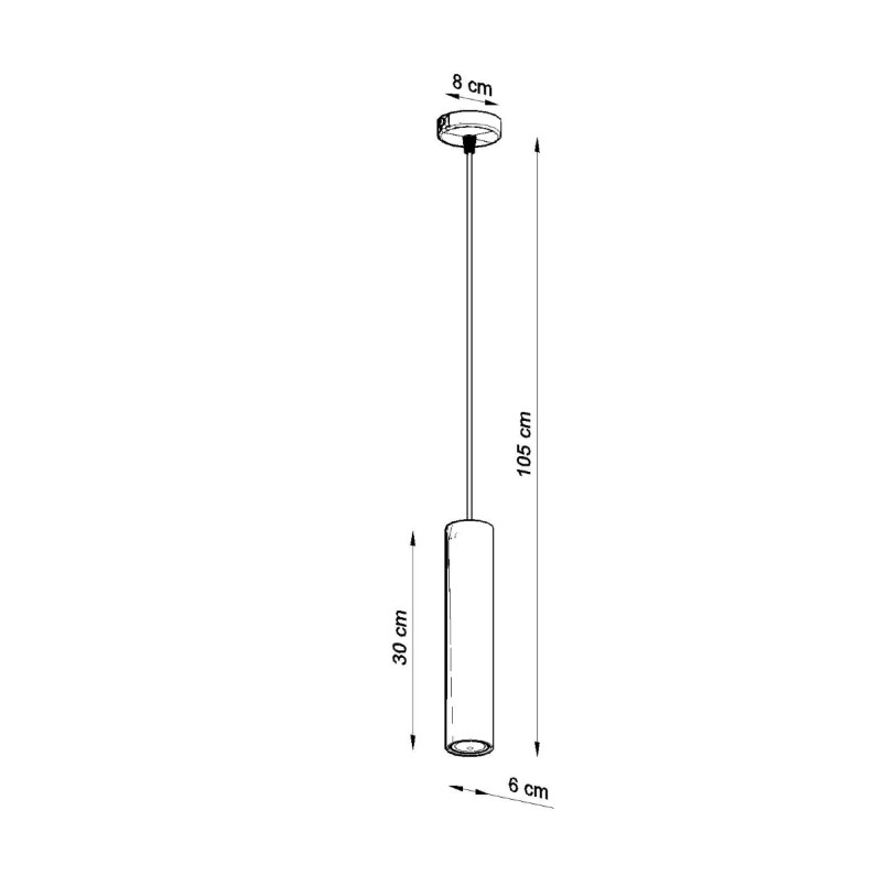 Lampa wisząca drewniana Lino 8cm Sollux | Skandynawski styl
