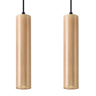 Lampa wisząca drewniana Sollux Lino - Skandynawski design