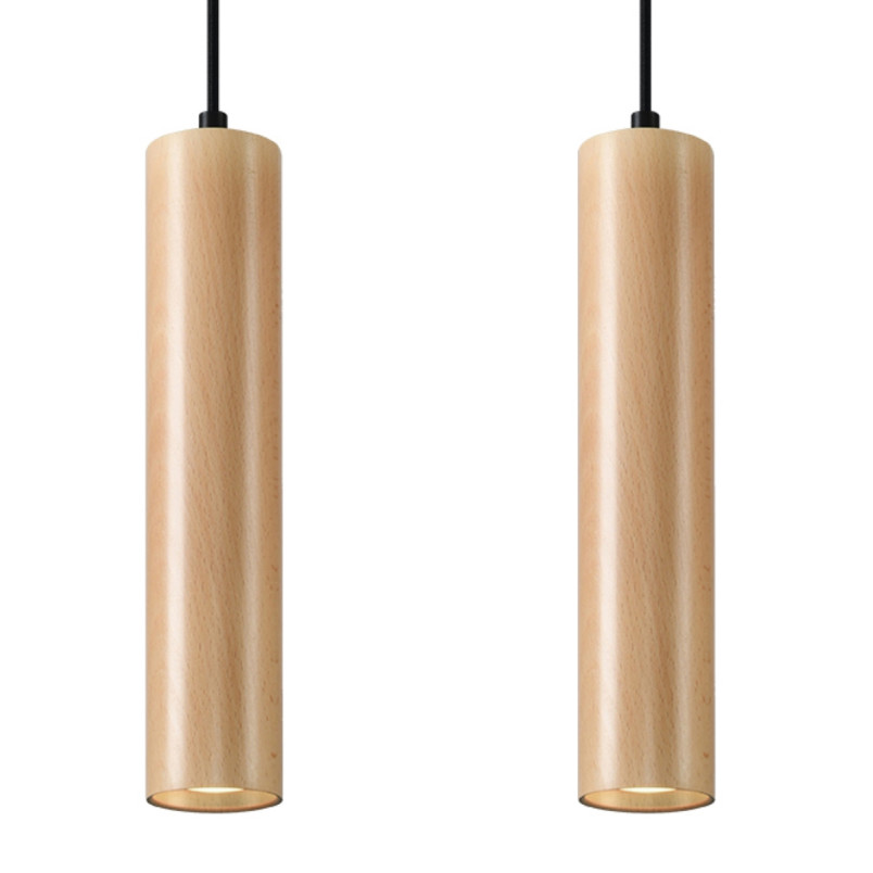 Lampa wisząca drewniana Sollux Lino - Skandynawski design