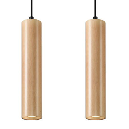 Lampa wisząca drewniana Sollux Lino - Skandynawski design