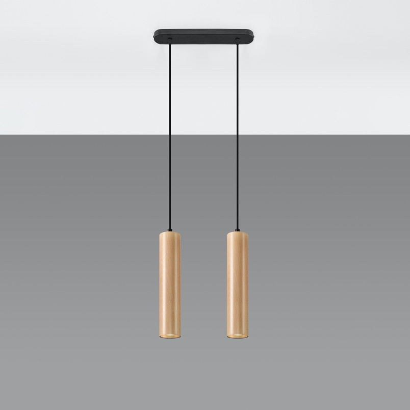 Lampa wisząca drewniana Sollux Lino - Skandynawski design