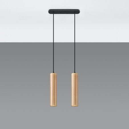 Lampa wisząca drewniana Sollux Lino - Skandynawski design