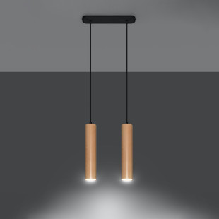 Lampa wisząca drewniana Sollux Lino - Skandynawski design