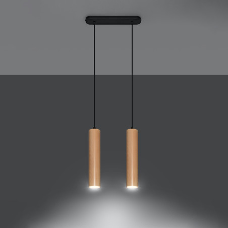 Lampa wisząca drewniana Sollux Lino - Skandynawski design