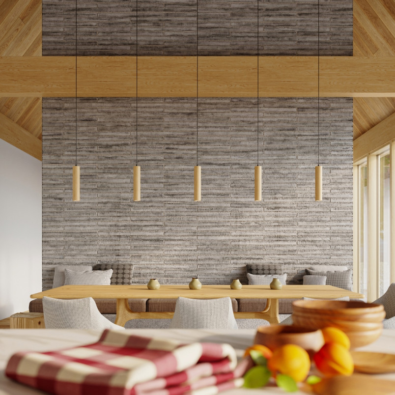 Lampa wisząca drewniana Lino - 3 tuby Sollux | Skandynawski design