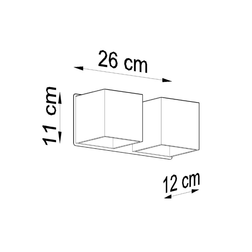 Kinkiet podwójny biały Sollux Quad 26cm - Oświetlenie LED