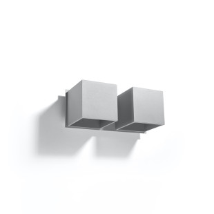 Kinkiet Quad Sollux - szary, nowoczesny design | Światło góra-dół
