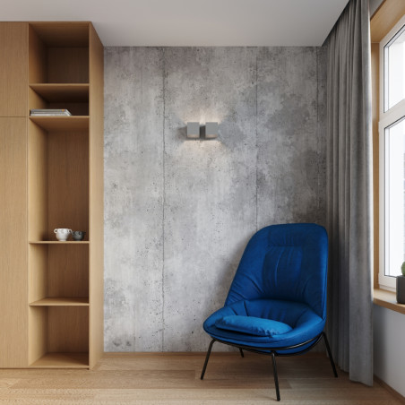 Kinkiet Quad Sollux - szary, nowoczesny design | Światło góra-dół