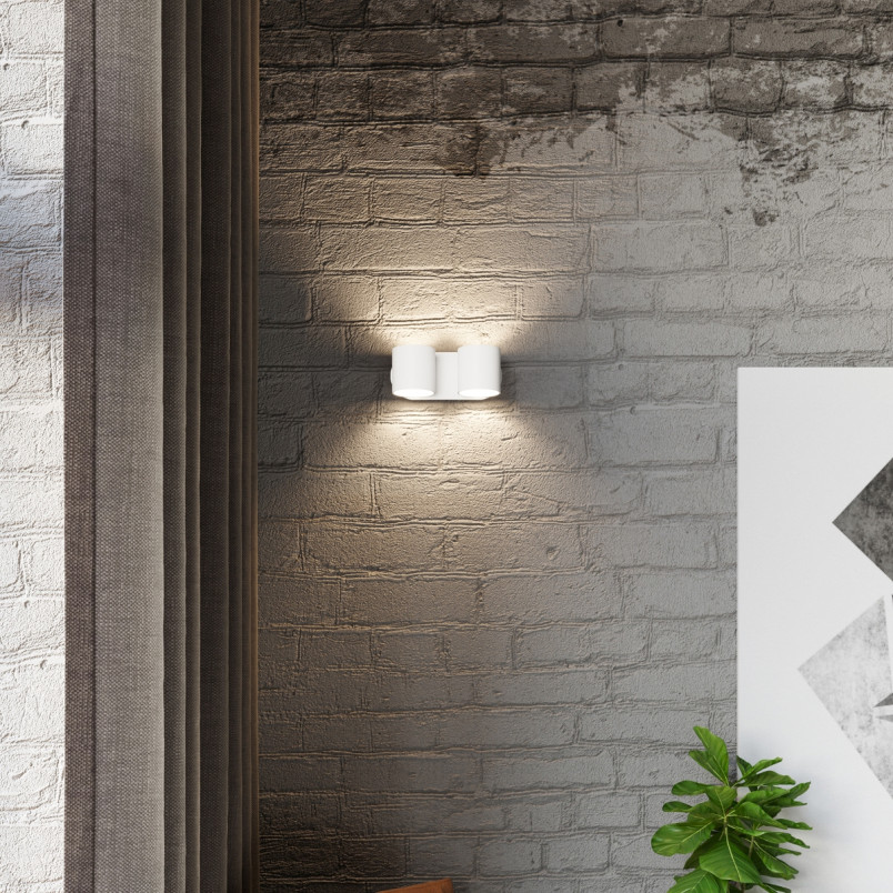 Kinkiet podwójny biały Orbis 26cm Sollux - Oświetlenie LED
