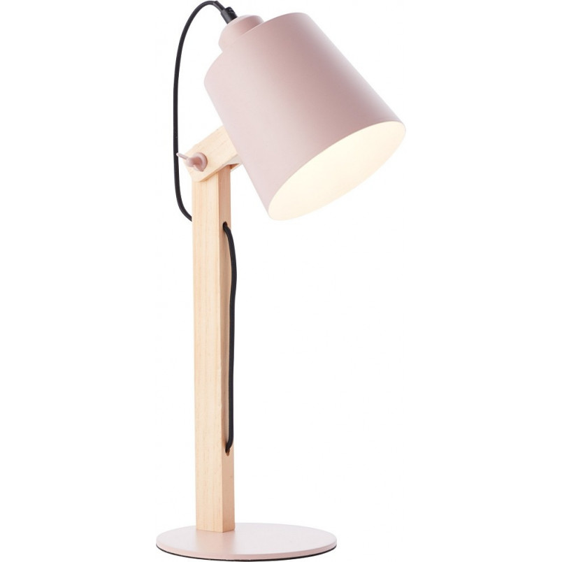 Lampa biurkowa drewniana Swivel różowa - Skandynawski design | Brilliant