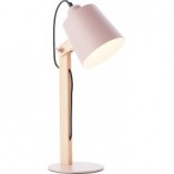 Lampa biurkowa drewniana Swivel różowa - Skandynawski design | Brilliant