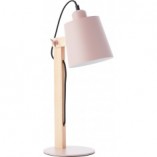 Lampa biurkowa drewniana Swivel różowa - Skandynawski design | Brilliant