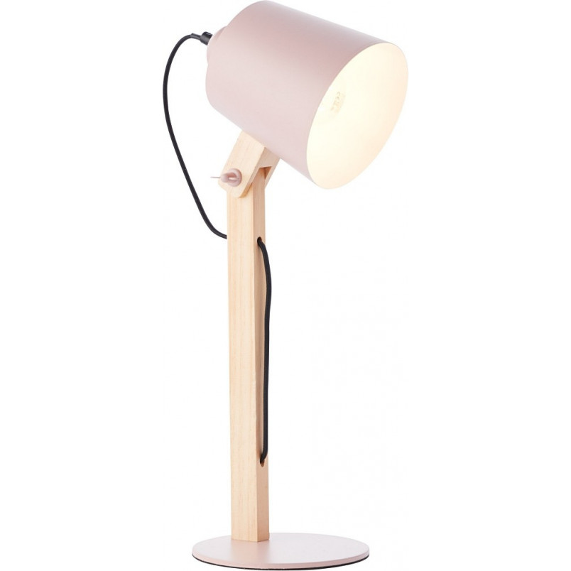 Lampa biurkowa drewniana Swivel różowa - Skandynawski design | Brilliant