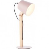 Lampa biurkowa drewniana Swivel różowa - Skandynawski design | Brilliant